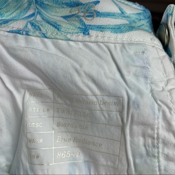 TOMMY Bahama Women's Blue Tropical Denim Boardwalk Capri Jeans Pants size 26 - Picture 12 of 14